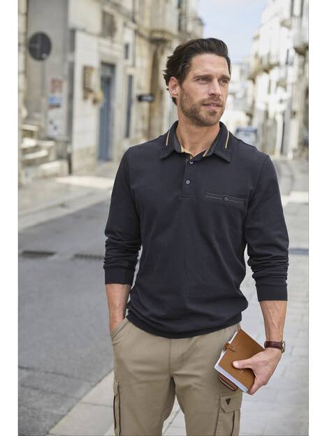 Langarm-Poloshirt DOROCASTI