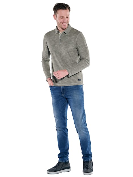 engbers Herren Langarm-Shirt strukturiert , Braunbeige