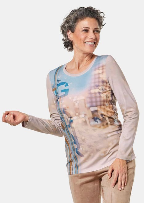 Langarm-Shirt mit Allover-Musterung