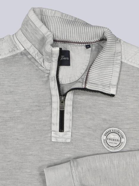 engbers Herren Sweatshirt strukturiert , Hellgrau