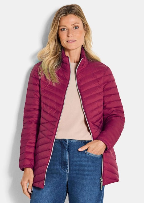 Herbstjacke mit Daunen, Stehkragen