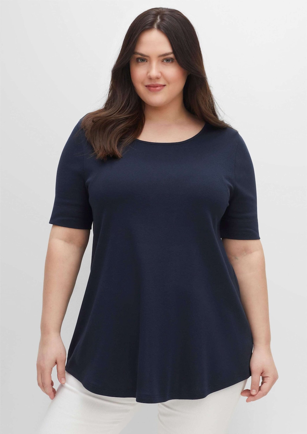 Longshirt Kurzarm Uni