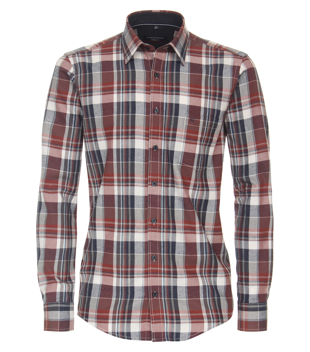 Flanellhemd kariert Casual Fit