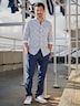 Herren Streifenhemd in Leno-Ware , Marineblau