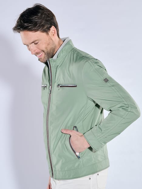 engbers Herren Blouson-Jacke mit Kontrastdetails , Hellgruen