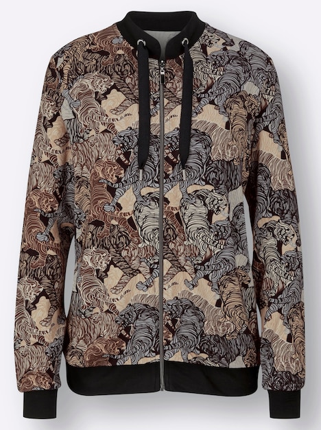 Shirtjacke Langarm Sonstiges Muster Stehkragen