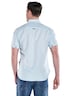 engbers Herren Kurzarm-Hemd mit Leinenanteil , Hellblau