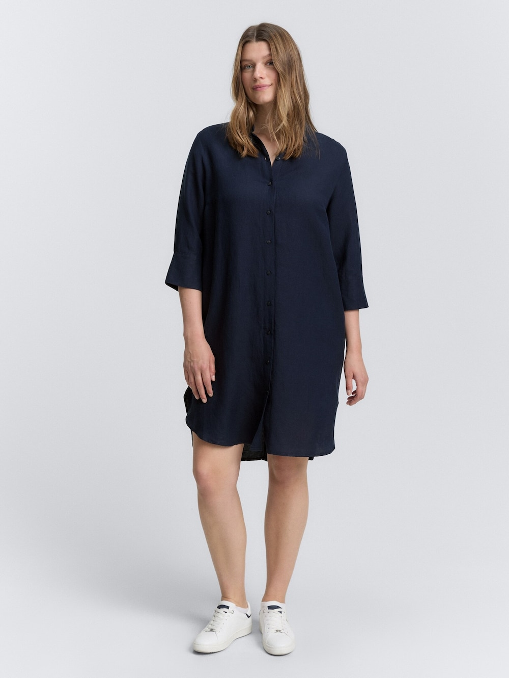 Blusenkleid mit Leinenanteil