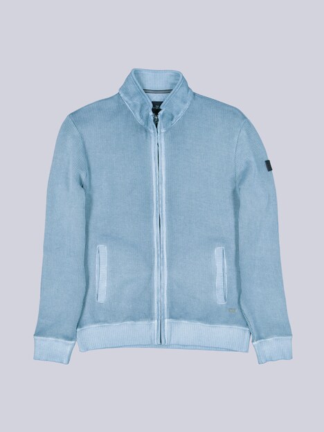 Herren Sweatjacke mit Taschen , Mittelblau