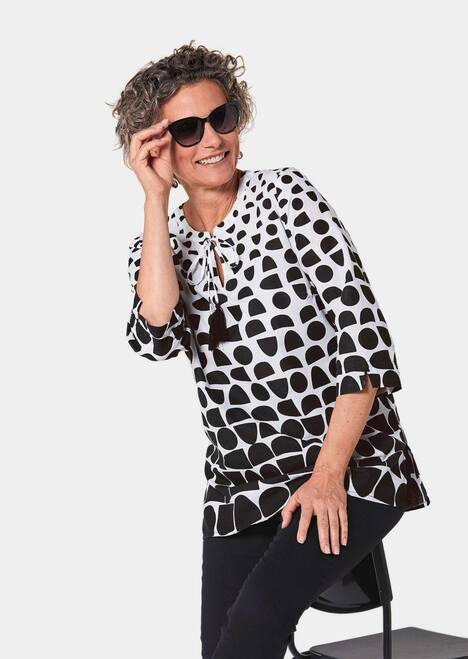 GOLDNER Blouse met print Gedessineerde blouse van puur katoen