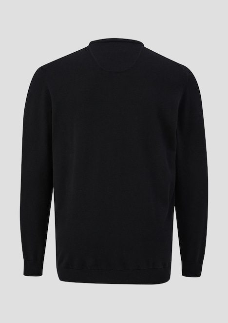 Baumwollpullover mit Logo-Stickerei