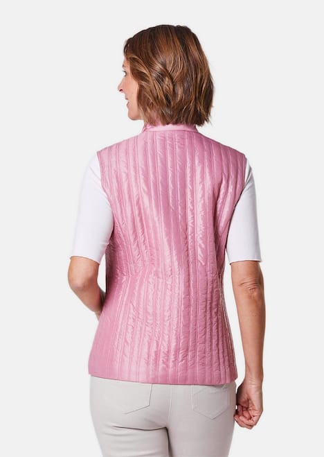 GOLDNER Gewatteerde bodywarmer Licht, doorgestikt vest met opstaande kraag
