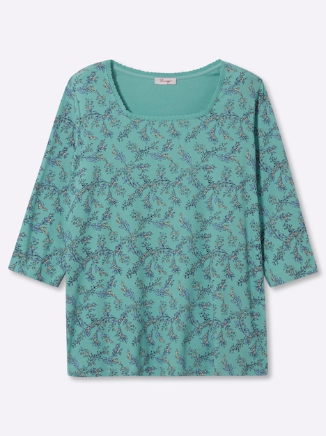 3/4-Arm-Shirt 3/4-Arm-Shirt mit Karree-Ausschnitt 3/4-Arm