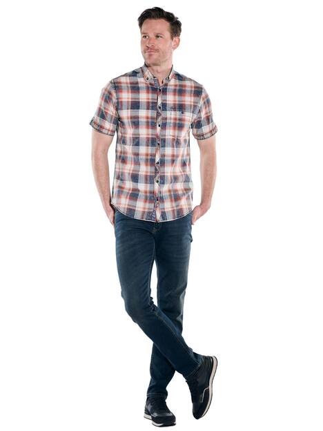 engbers Herren Hemd kariert , Rostorange