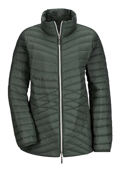 Herbstjacke mit Daunen, Stehkragen