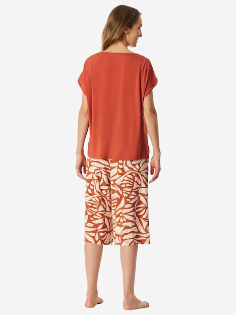 Schiesser Damen Pyjama Selected Premium terracotta