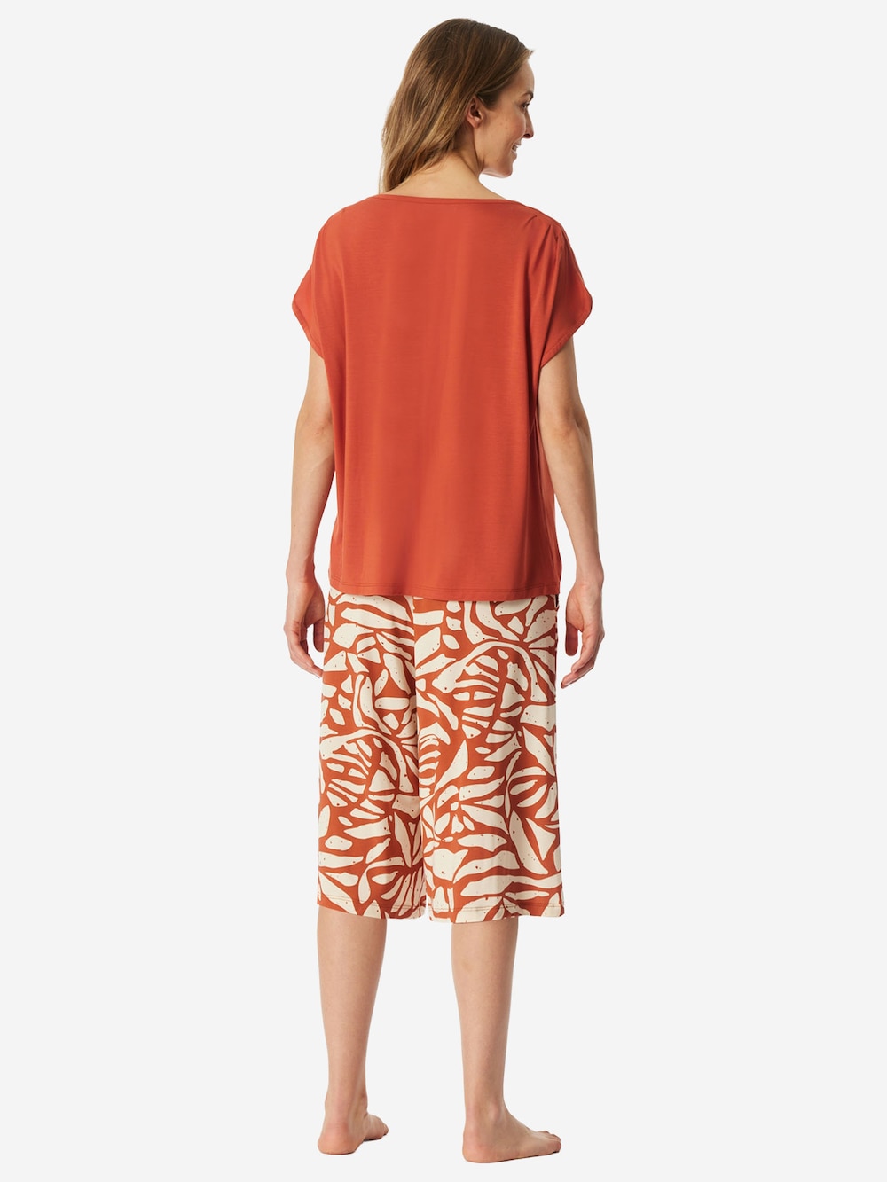 Schiesser Damen Pyjama Selected Premium terracotta