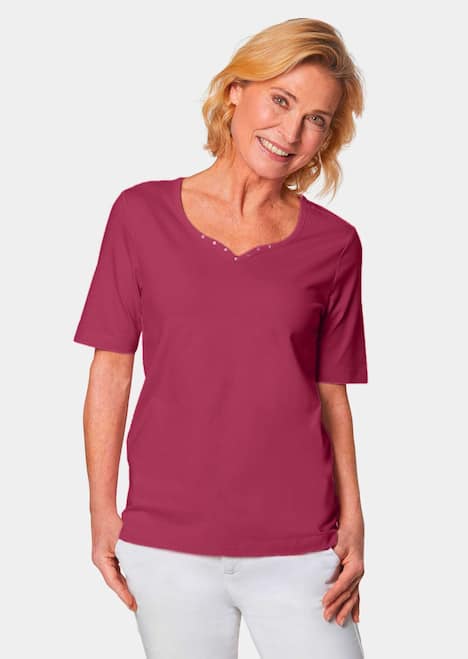 Halbarm Basic-Shirt aus Baumwolle