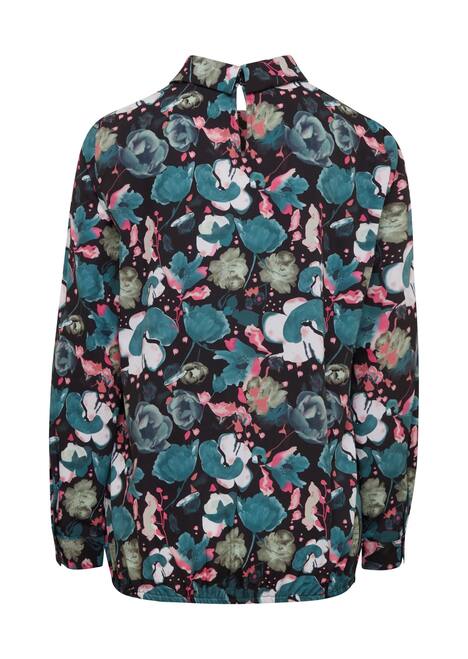 Abstrakte Druckbluse mit leichtem Glanz