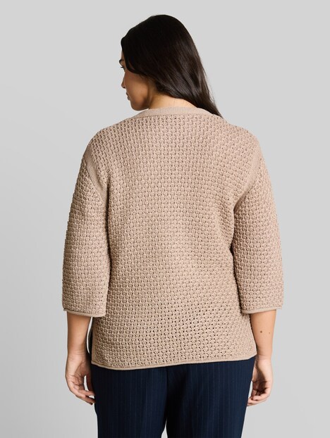Loose Fit Strickpullover mit Lochmuster