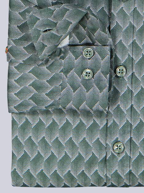 engbers Herren Langarm-Hemd gemustert , Oliv