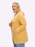 Strickjacke Langarm Jersey Uni Ohne Kragen