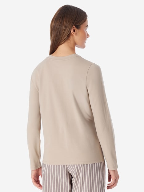 Schiesser Damen Pyjamaoberteil Mix Relax brighttaupe
