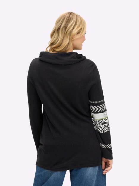 Pullover Langarm Jersey Mehrfarbig Rollkragen