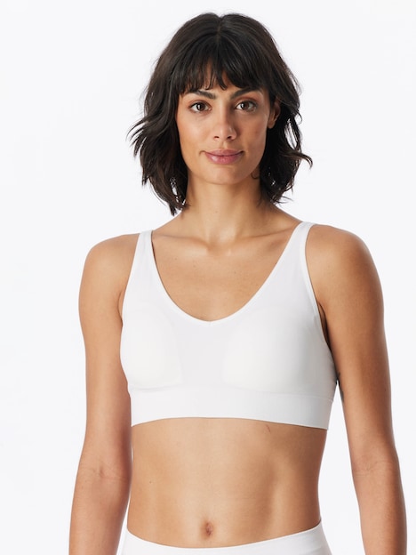 Schiesser Damen Bügelloser BH mit herausnehmbaren Pads - Classic Seamless - weiss