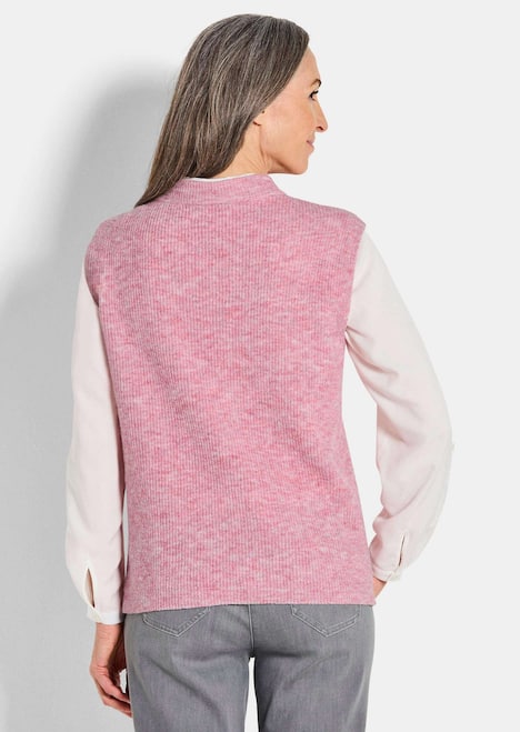 Edler Rippstrick Pullunder, Stehkragen