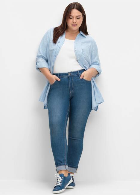 Hemdbluse Langarm Uni Hemdkragen