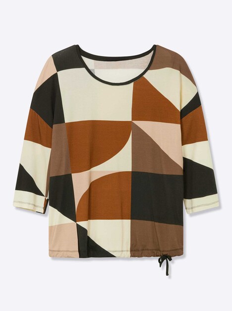 Shirt Langarm Mehrfarbig Ohne Kragen