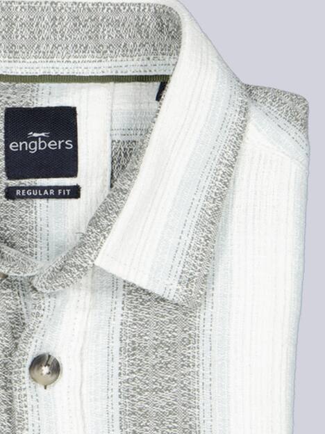 engbers Herren Overshirt gestreift , Khaki