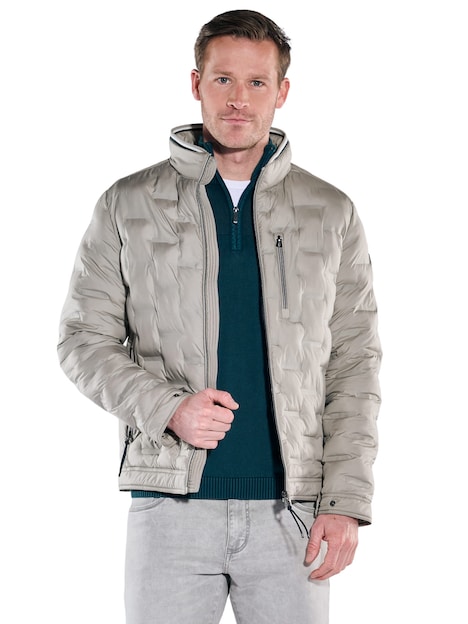 Herren Steppjacke mit Strickkragen , Beige