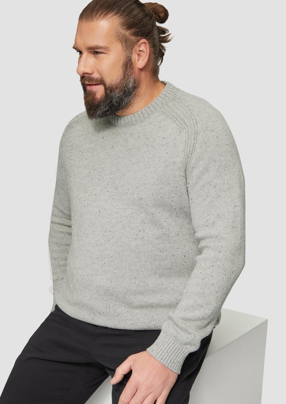 Crew-Neck-Pullover mit Farbeffekt