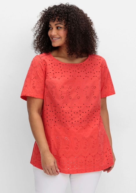 T-Shirt Kurzarm Uni Ohne Kragen