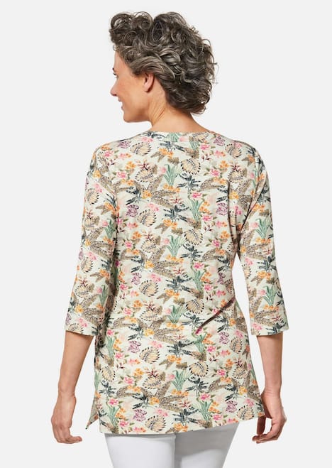 Figurschmeichelndes Drucktunika-Shirt