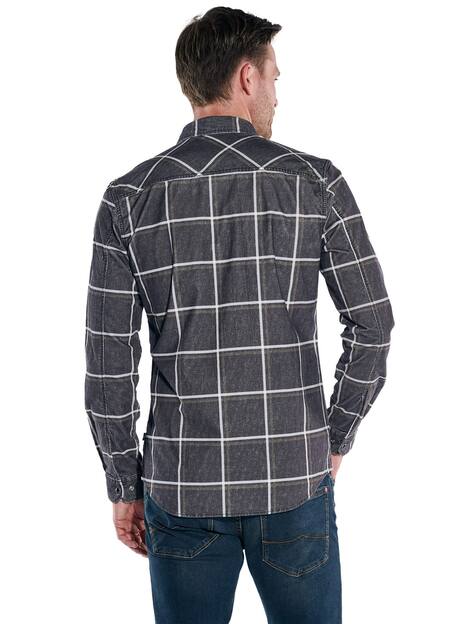 engbers Herren Langamr-Hemd kariert , Schwarz