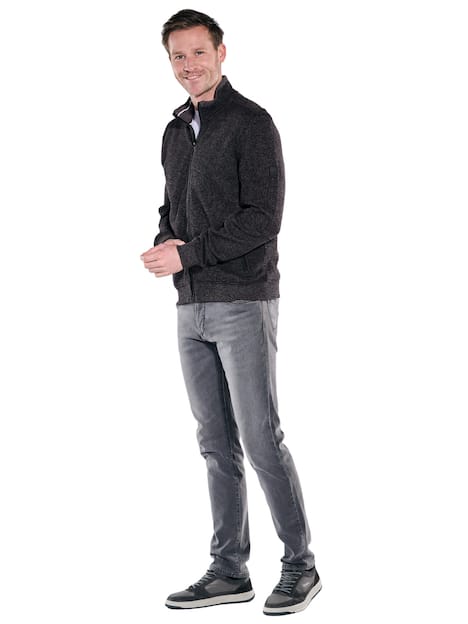 engbers Herren Sweatjacke dezent gemustert , Anthrazit