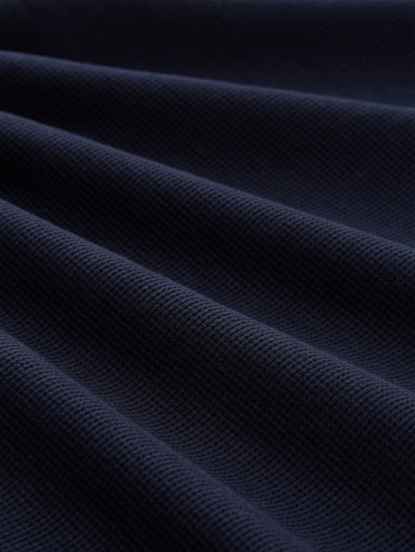 Langarm Poloshirt mit Waffelstruktur