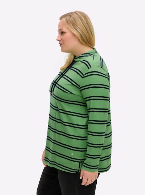 Longshirt Langarm Sonstiges Muster Stehkragen