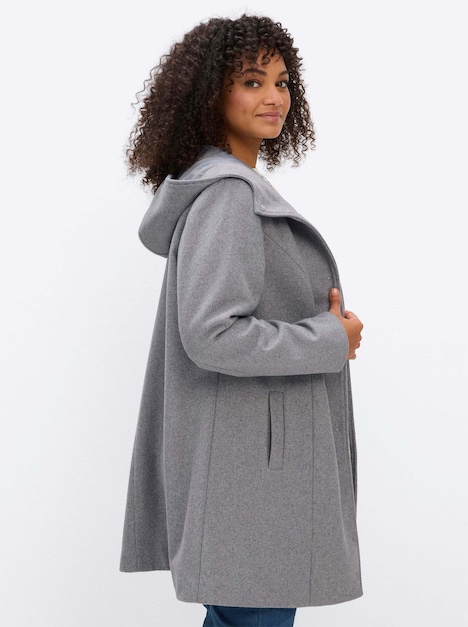 Jacke Kapuzenjacke in A-Linie Langarm Kapuzenkragen