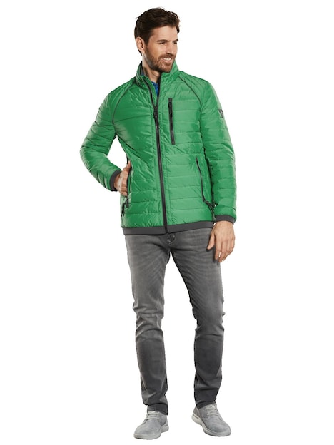 Herren Steppjacke regular , Grasgruen