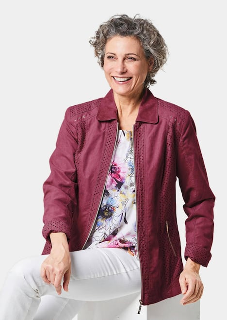 Velourslederimitat-Blazer