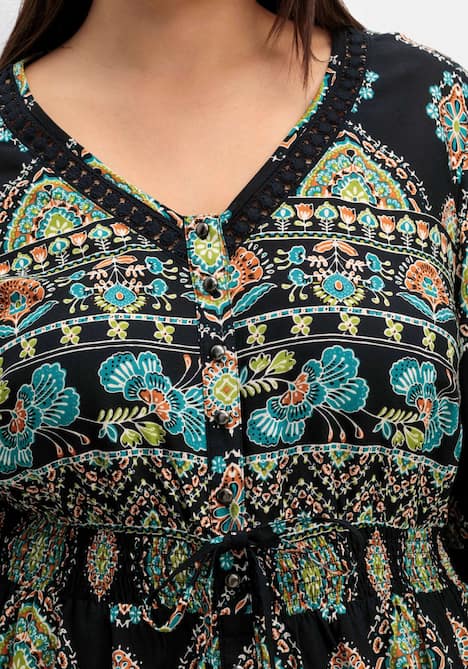 Maxikleid Langarm Sonstiges Muster