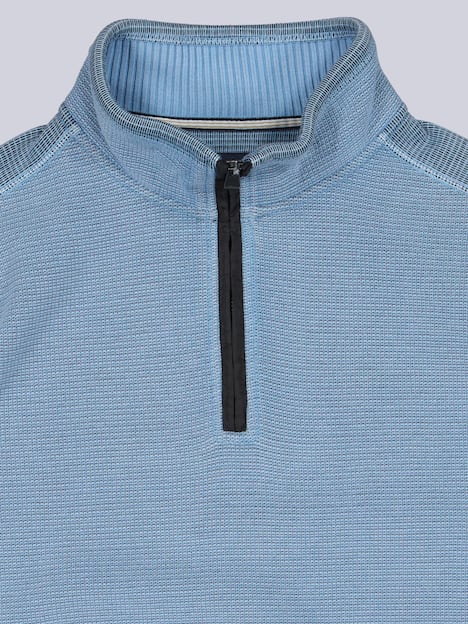 engbers Herren Sweatshirt mit Stehkragen , Mittelblau