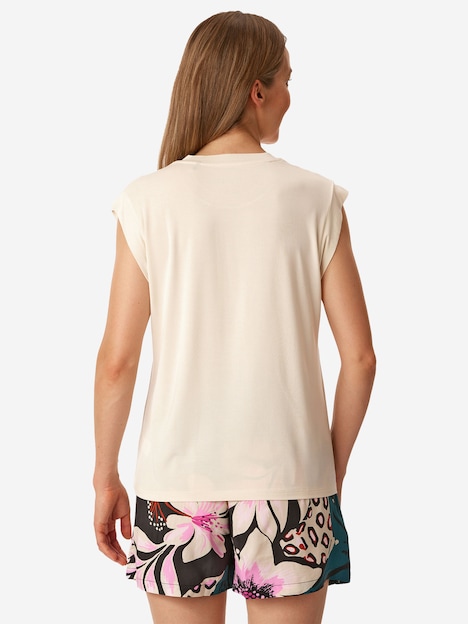 Schiesser Damen Pyjamaoberteil Mix Relax pearl