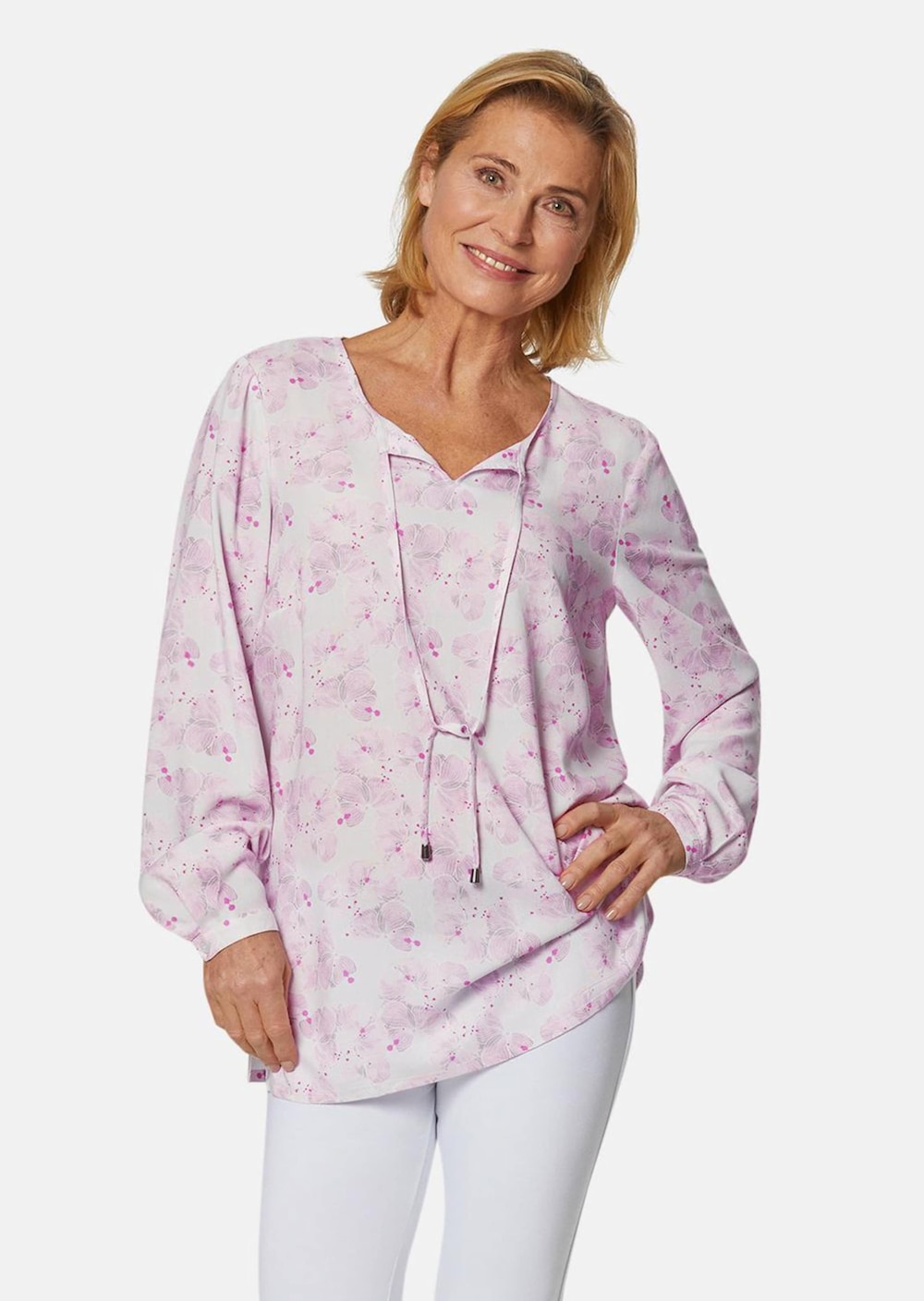 Druckbluse aus feinfädiger Baumwoll-Qualität