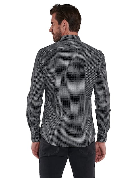 engbers Herren Langarm-Hemd slim fit , Schwarz