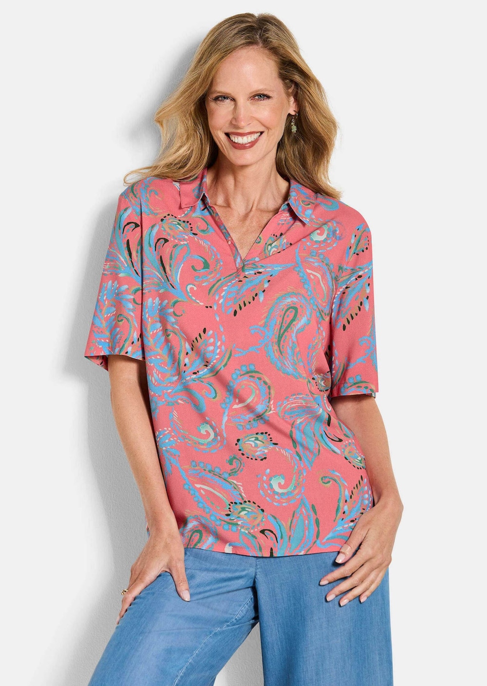 Schlupfbluse mit Paisley-Muster